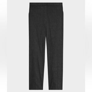 Theory Women's Treeca Pull-On linen Pants Ankle cropped black Trousers 12 new